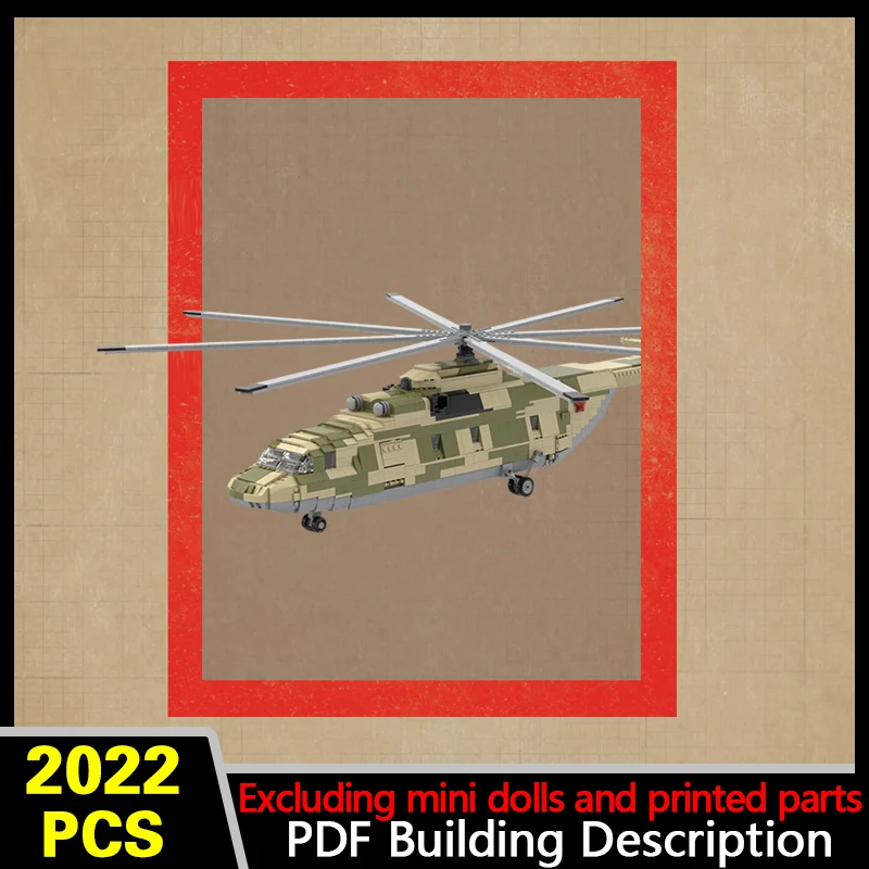 MI-26 Heavy Helicopter Model MOC Building Bricks War Equipment Modular Technology Gifts Holiday Assemble Children Toys Suit