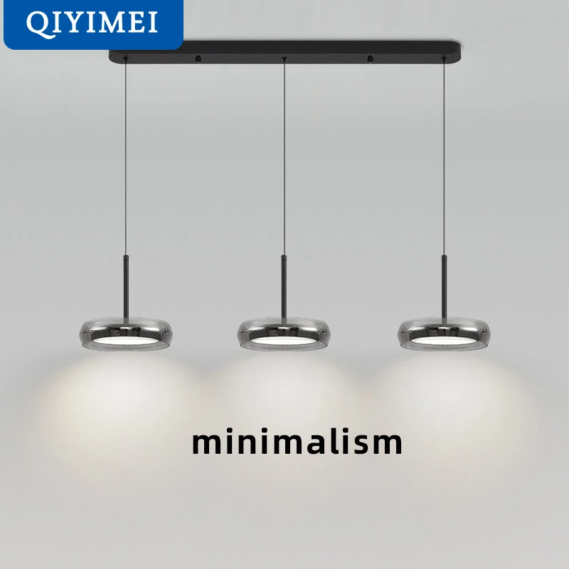 Restaurant Three Headed Pendant Light Minimalist Led Chandelier Bar Counter Hanging Lamp Modern Home Decor Dining Table Light