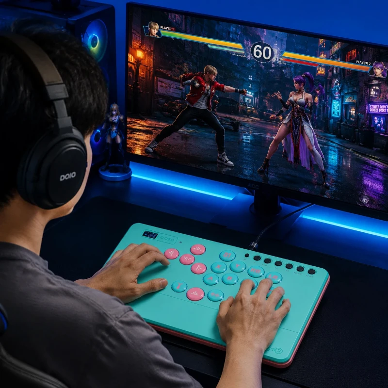 Keyboard Doio Hitbox Aluminum Alloy Mechanical Switch Game Keypad Kbgm H09+ Stickless Fighting Controller For Ps5 Switch Steam