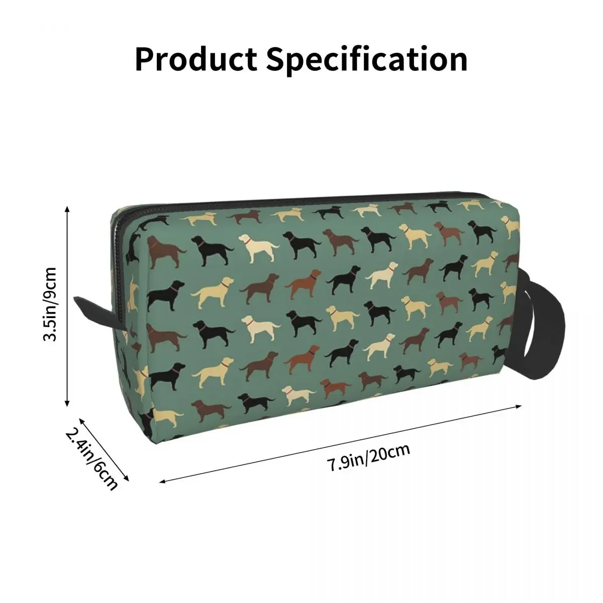 Labrador Retriever Dog Silhouettes Pattern Makeup Bag Cosmetic Storage Dopp Kit Toiletry Cosmetic Bag Women Beauty Pencil Case