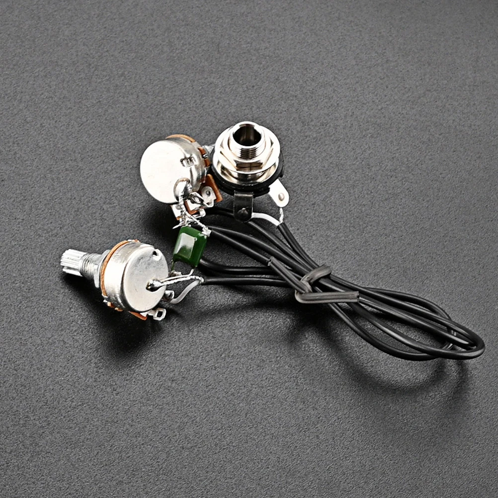 

Guitar Line Jack Durable Supplies Metal Parts for Replacement Unique Wired Potentiometer Harness Accessory Creative