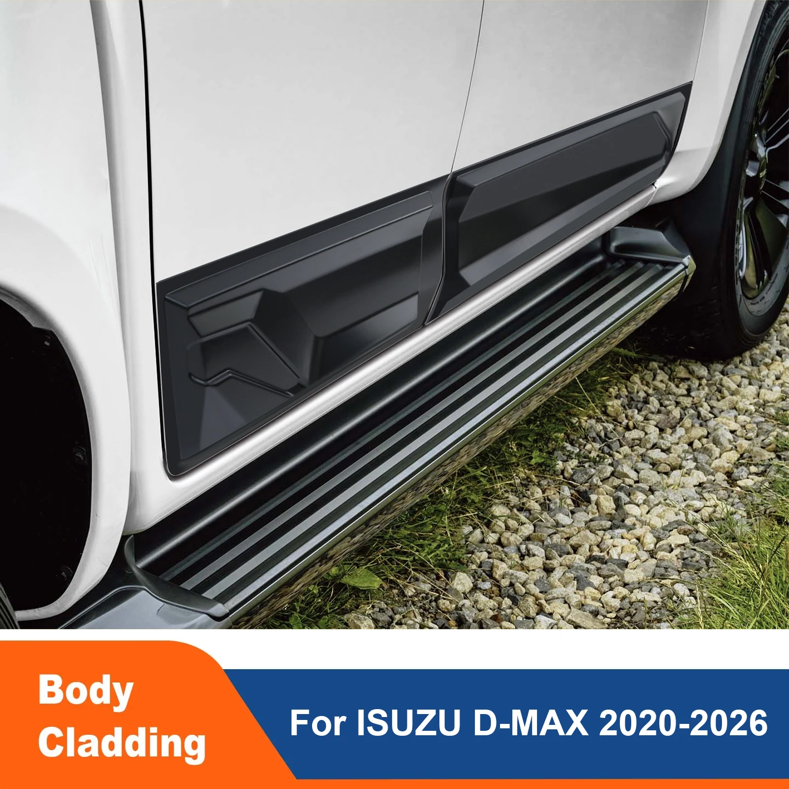 

Side Door Body Molding Cladding Trims For Isuzu Dmax D-max 2020-2026 Body Guards Matte black Car Accessories Double Cab Models
