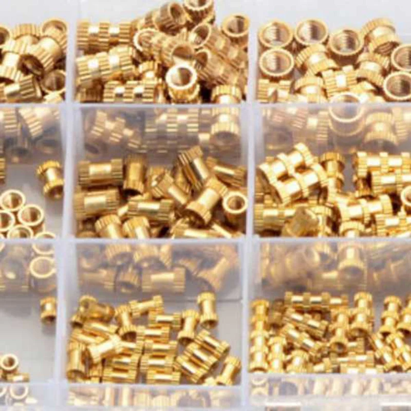 420Pcs M2 M3 M4 M5 Internal Thread Knurled Nut Brass Threaded Insert Round Die-Cast Knurled Nut Sorting Kit