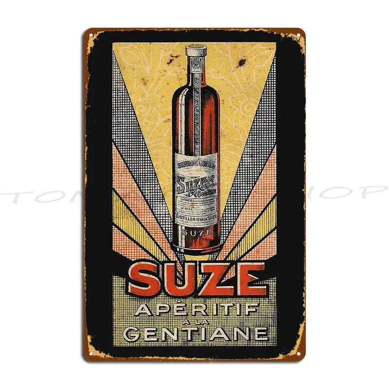 Vintage Advertising Suze Gentian Aperitif  Metal Plaque Poster Cinema Bar Cave Club Bar Garage Design  Tin Sign Poster