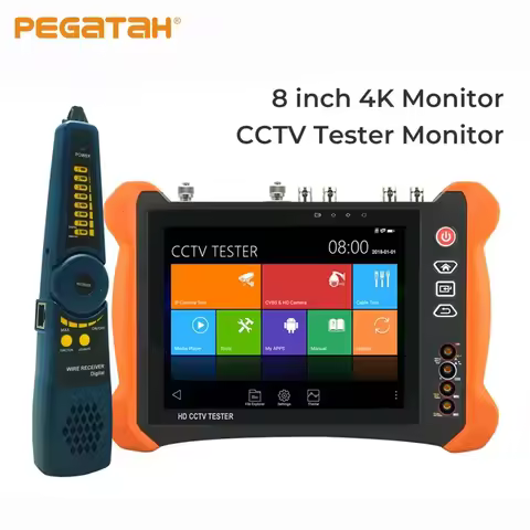 8 inch IP Camera Tester CCTV Monitor 4K 12MP AHD/TVI/CVI/SDI 6 in 1 Analog Camera IPTV Tester Monitor HDMI in/output UTP TDR