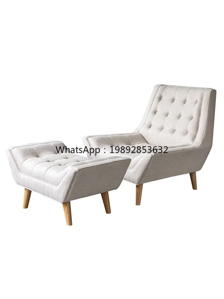 YZ  Nordic Single Sofa Simple Living Room High Back Head Recliner Combination Cotton and Linen Fabric