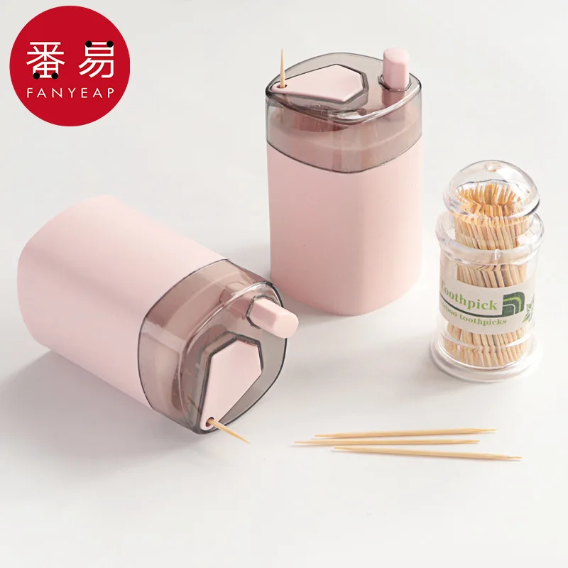 Toothpick/Toothpick Holder B1-Home Living Room Press-type Automatic Portable Replaceable Simple Carry-on Holder Jar