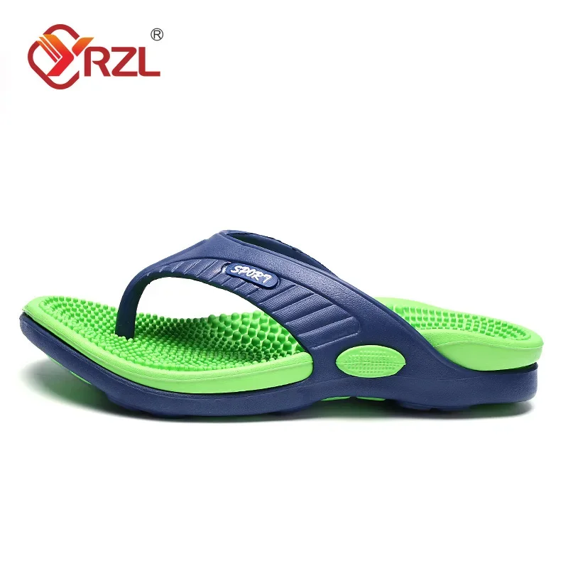 YRZL-Flip Flops Confortáveis Masculinos, Chinelos De Granulado De Massagem, Sandálias De Praia, Sapatos Casuais, Chinelos De Casa, Sapatos De Banheiro