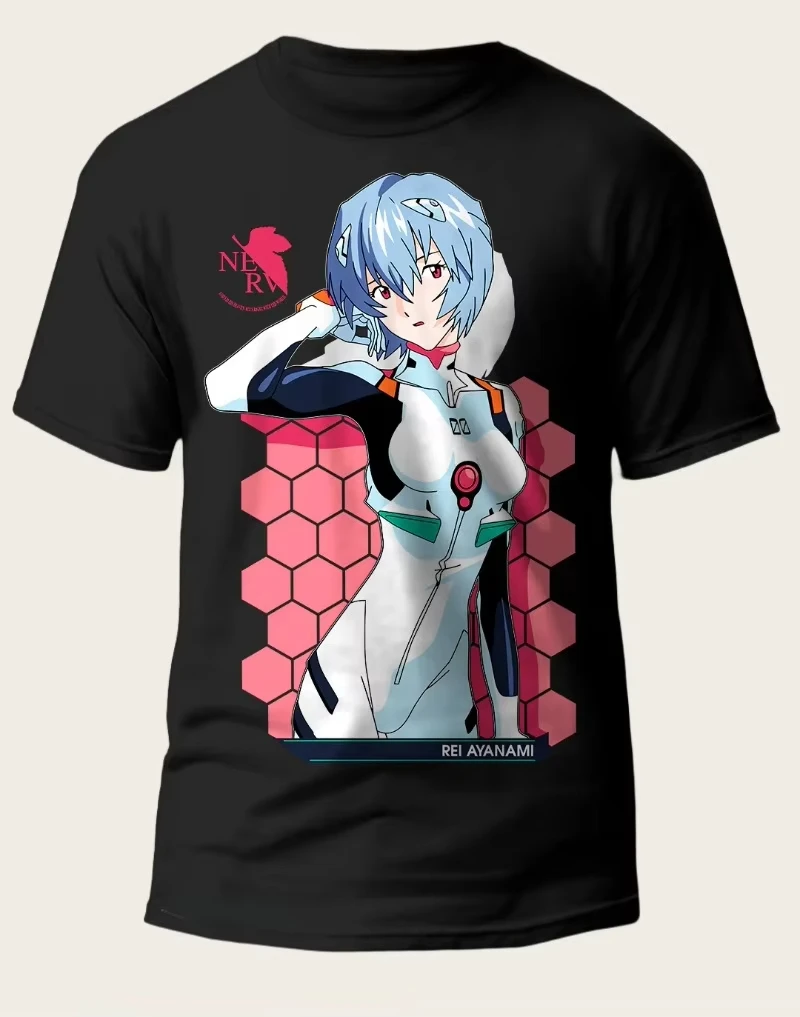 Neon Genesis Evangelion Anime Asuka Printed T-shirt Men's and Women's T-shirt Men's Top Sports T-shirt 2026 Summer New Tee
