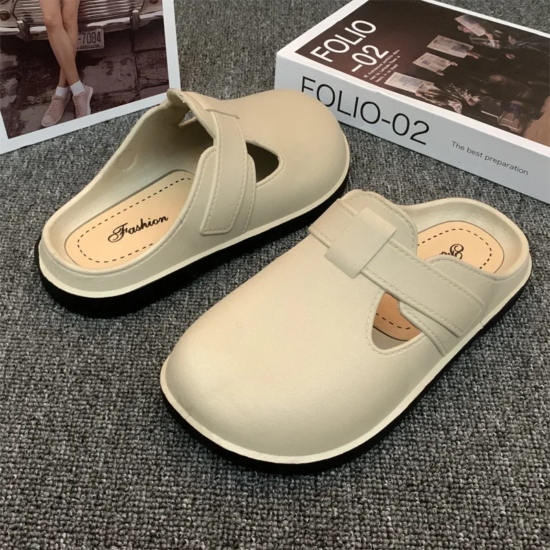 Retro Fashion Women Shoe Anti Slip Womens Slipper Summer New Women Sandal Comfort Soft Sole One Foot Step Flat Shoe Mujer Sapato