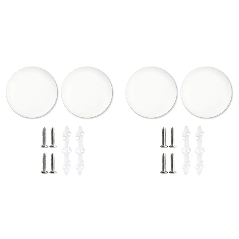 AA51 4Pcs Round Electrical Box Cover For 3-1/2 Inch To 5 Inch Wall Smog Detector Light Fan Fixture Hole Cover