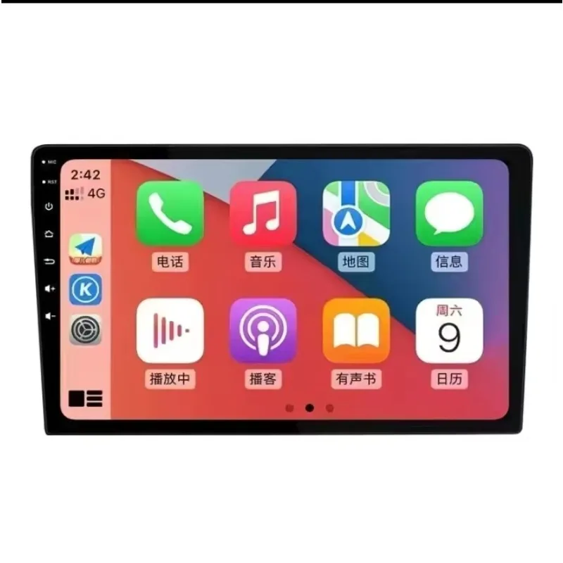 STLF CLRAK 9 Inch Android 2G RAM Split-Screen Stereo GPS Navigation System USB/WiFi Touchscreen CarPlay OBD2 for 2007-2012 Mitsu