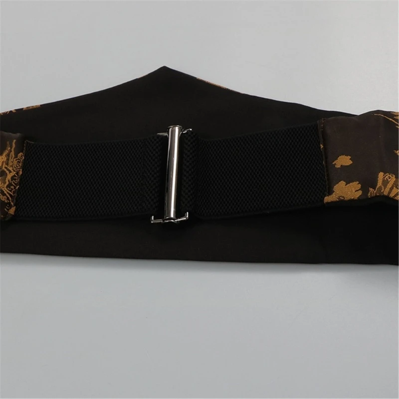ヴィンテージワイドガードルベルト中国のエレガントなネクタイベルトラップドレスホルタードレス伝統的な中国服