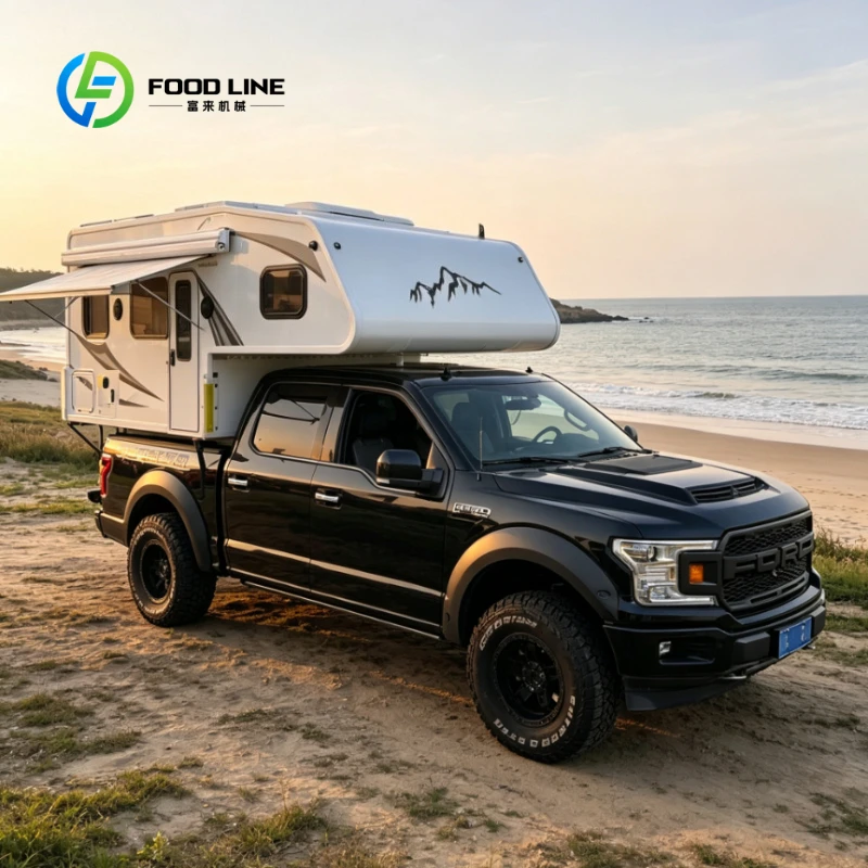 Customized Pickup Truck Camper RV Camper with Bathroom Slide-In Hard Shell Roof Pickup Camper Camping Tent