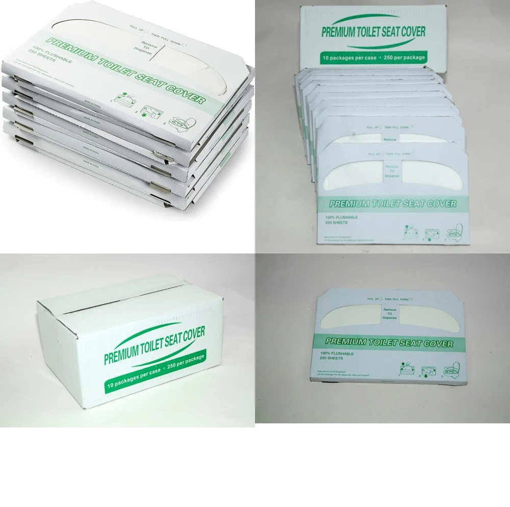 

Disposable Toilet Seat Covers 2500 Sheets 10 Packs 250 Per Pack Hygienic Travel Bathroom Essentials Soft Sanitary Paper for Home