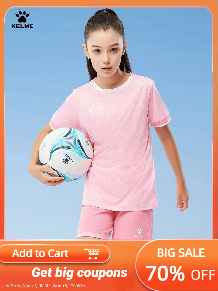 

Kelme Children's Customized Football Suits Match Training Girls Jerseys Primary School Students Breathable Sportswear