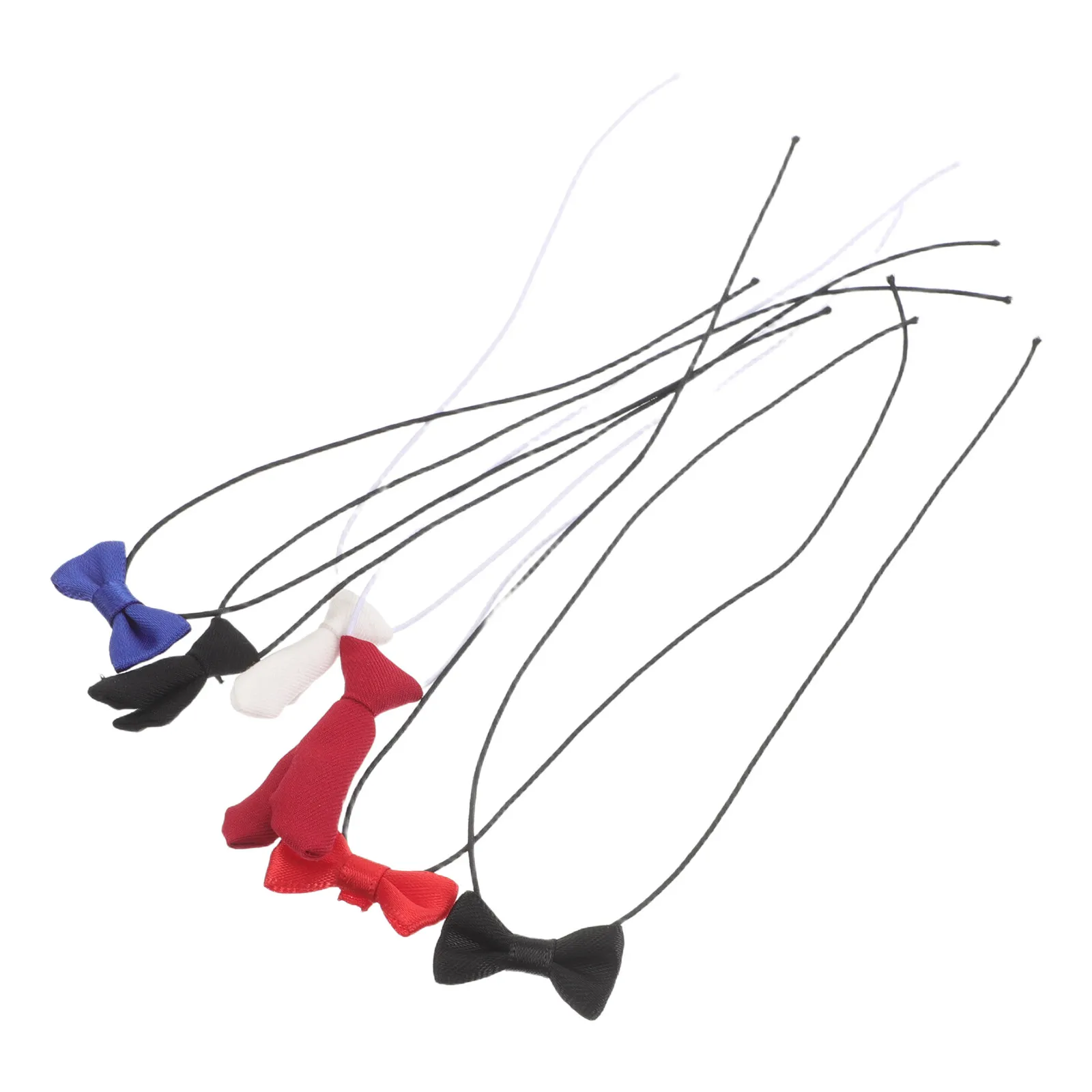 

6Pcs Miniature Necktie Bowties for 20Cm Soft Lightweight Vibrant Colors Pre-Tied Dollhouse Neckwear Accessories Mini