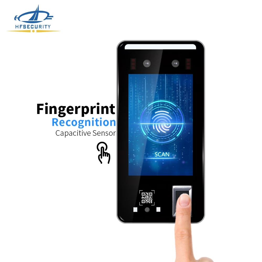 HFSecurity FR05 2+32 GB 5inch Face Fingerprint QR Recognition Free SDK API Cloud Software Time Attendance Access Control System