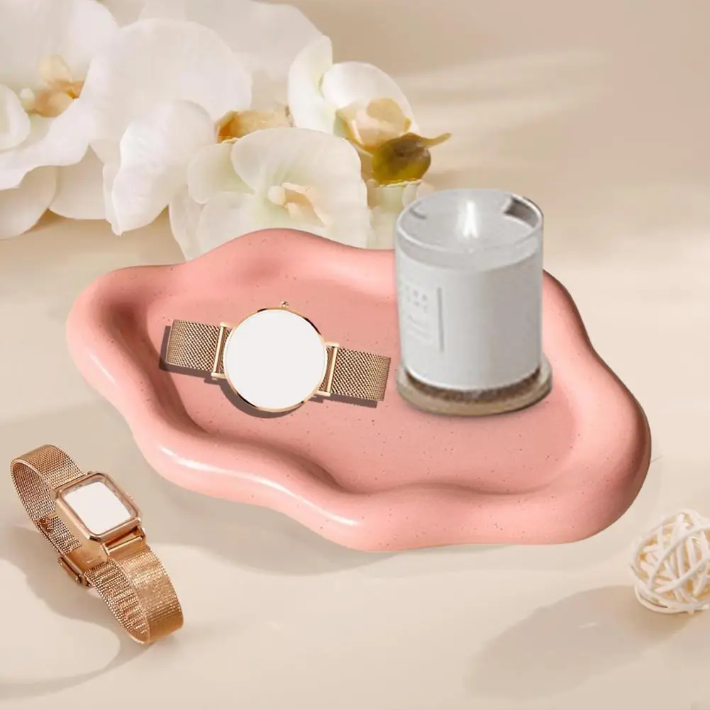 Cloud Design Jewelry Tray Ceramic Jewelry Tray Cloud Shape Trinket Storage Plate Smooth Surface Ring Holder Dish Perfume Display