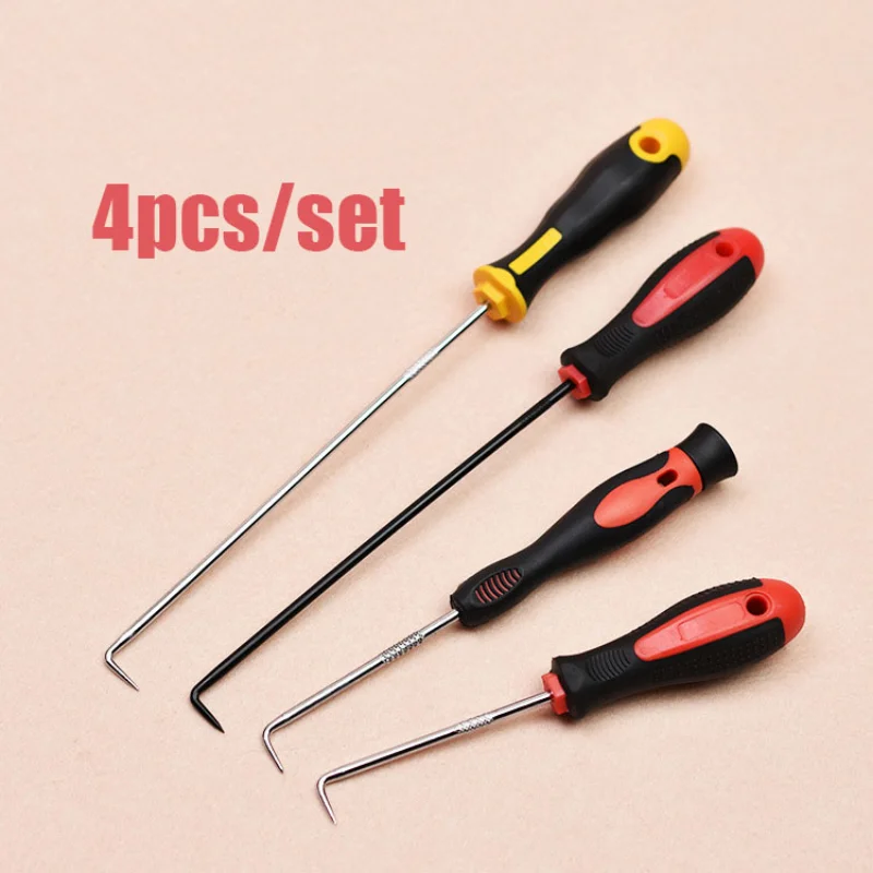 

4Pcs/Set Car Long Pick and Hook Gasket Puller Repair Tools Tools Removing Car Oil Seal O-Ring Seal Car Disassembly Accessories