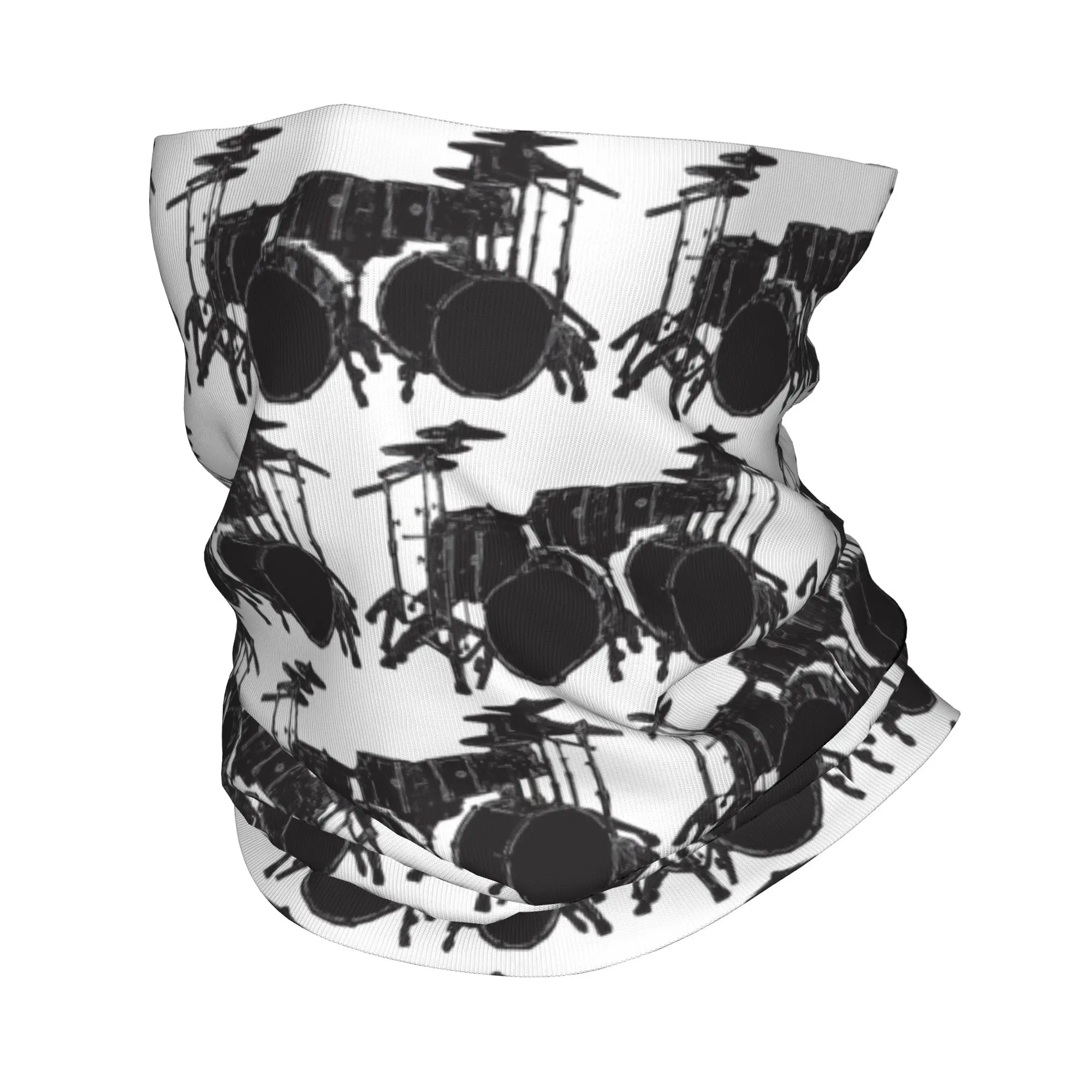 Pañuelo para el cuello con estampado de motivos de batería, ideal para llevar alrededor del cuello, como gorro o para proteger la cabeza, perfecto para senderismo, pesca, para hombres, mujeres y adultos, para el invierno.