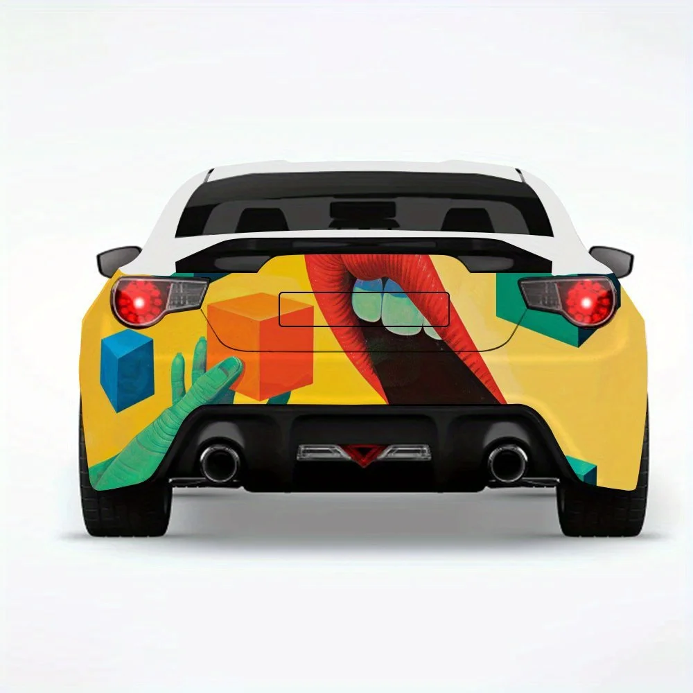 

Сюрреалистичная автомобильная наклейка «Рука и губы», виниловая наклейка на заднюю часть автомобиля, водонепроницаемые самоклеящиеся виниловые наклейки для хвоста и бампера автомобиля,