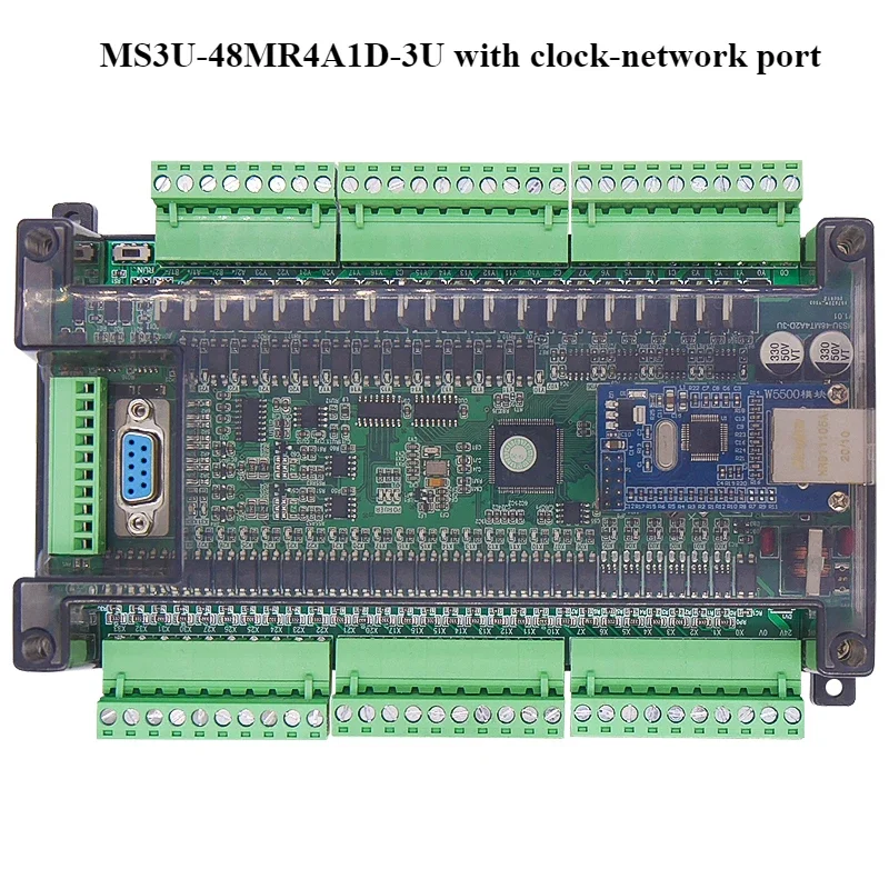 Ethernet Industrial Control Board Fx3u48 Point Compatible FX3U with Analog Clock Programmable Controller