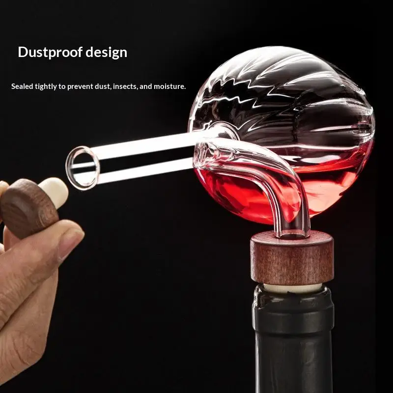 Red Wine Aerator Pourer Transparent Peach Style Leakproof Instant Decant for Home and Outdoor Dining