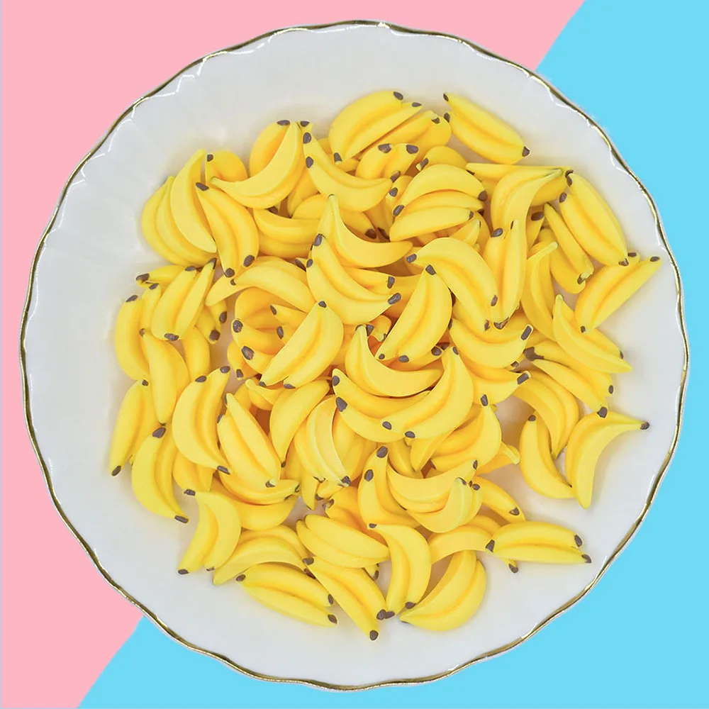 10 Stücke Kawaii DIY Verschönerung Zubehör Harz Künstliche Gefälschte Miniatur Lebensmittel Obst Banane Spielen Puppenhaus Spielzeug Dekorative Handwerk – Detail 3