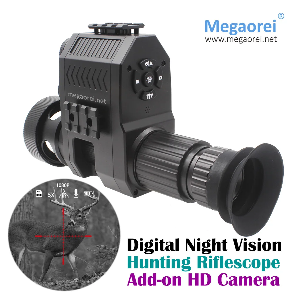 Digital Night Vision 1080P Video Camera Infrared Monocular 5X Zoom Crosshairs Aiming Hunting Night Sight Scope Tactical Gear