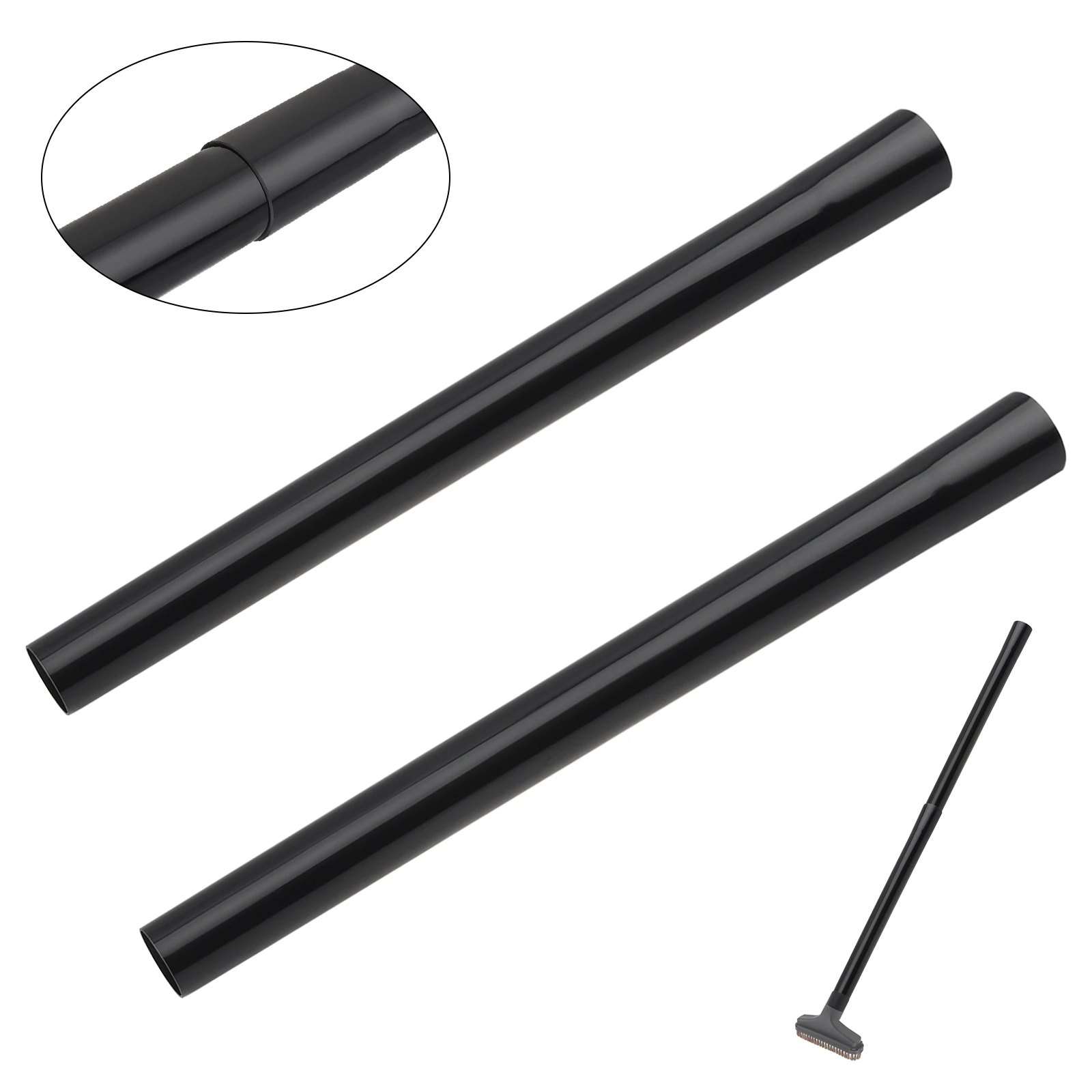 2pcs Inner Diameter of Large End 32mm Small End Outer Diameter 31mm Vacuum Extension Wand,Black Vacuum Hose Plastic Bar Tube