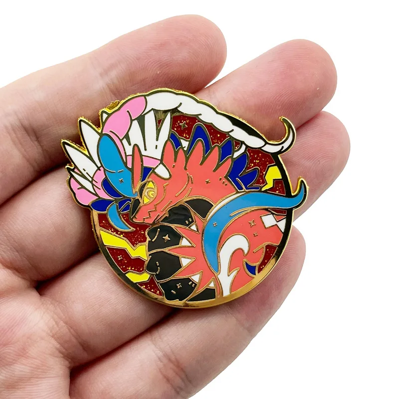 Pokémon Scarlet and Violet Enamel Lapel Pins Women Clothing Accessories Cute Jewelry Koraidon Miraidon Anime Metal Brooch Badge