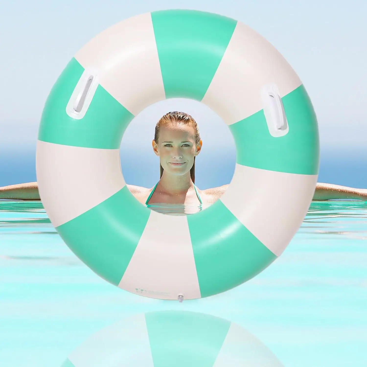 2PCS Large Swimming Pool Tubes Inflatable Pool Floats for Adult Swim Ring Floaties Inflatable Swimming Pool Raft Summer Beach Lo