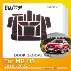 Door Groove Mats For MG HS 2021 MGHS 2022 PHEV 2020 2019 AS23 Plug-in eHS Cup Cushion Gate Slot Coaster Non-slip Pad Accessories