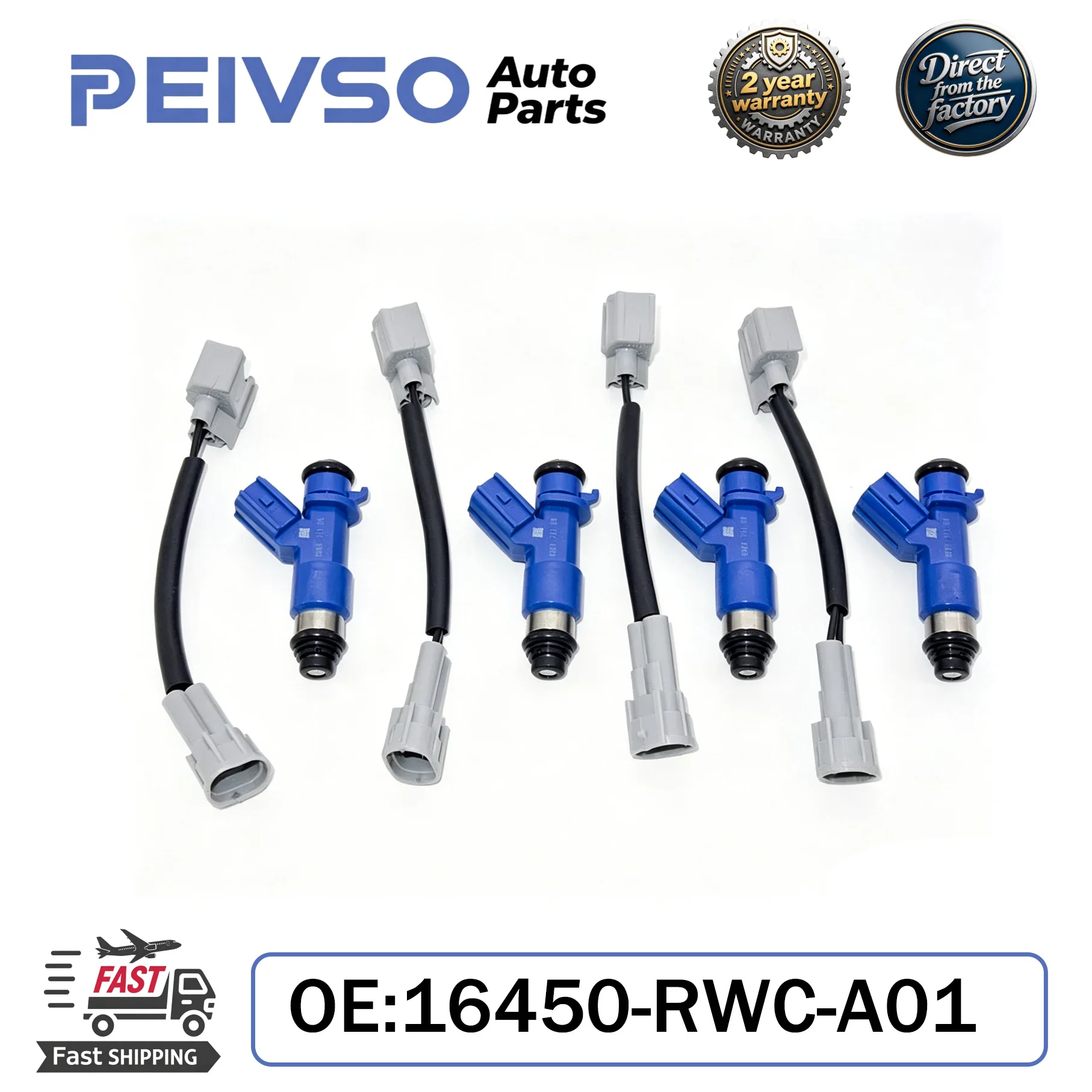 PEIVSO Fuel Injector 16450-RWC-A01 For Honda Civic Acura RDX RSX K20 K24 B16 16450RWCA01