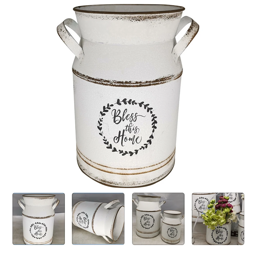 

European Rustic White Vintage Style Flower Pot Decor Vase for Home Office Quality Practical Housewarming Gift Floral