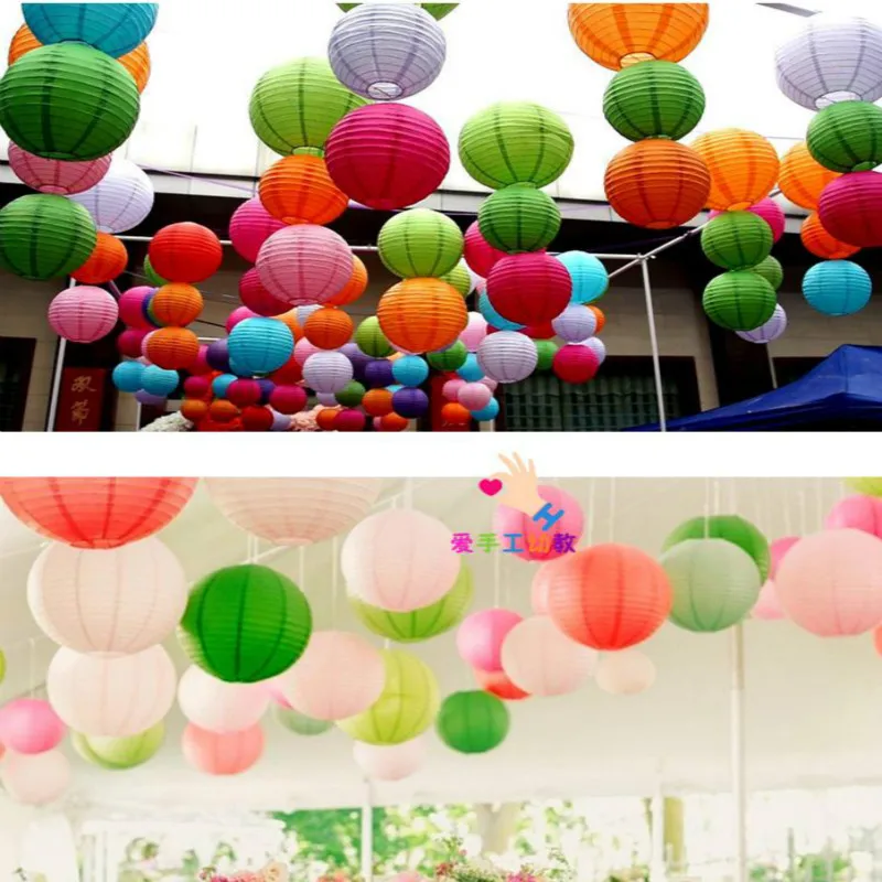 mulit color option 4 inch 10cm Round Chinese Paper Lantern Birthday Wedding Party decor gift craft DIY creavtive good quality