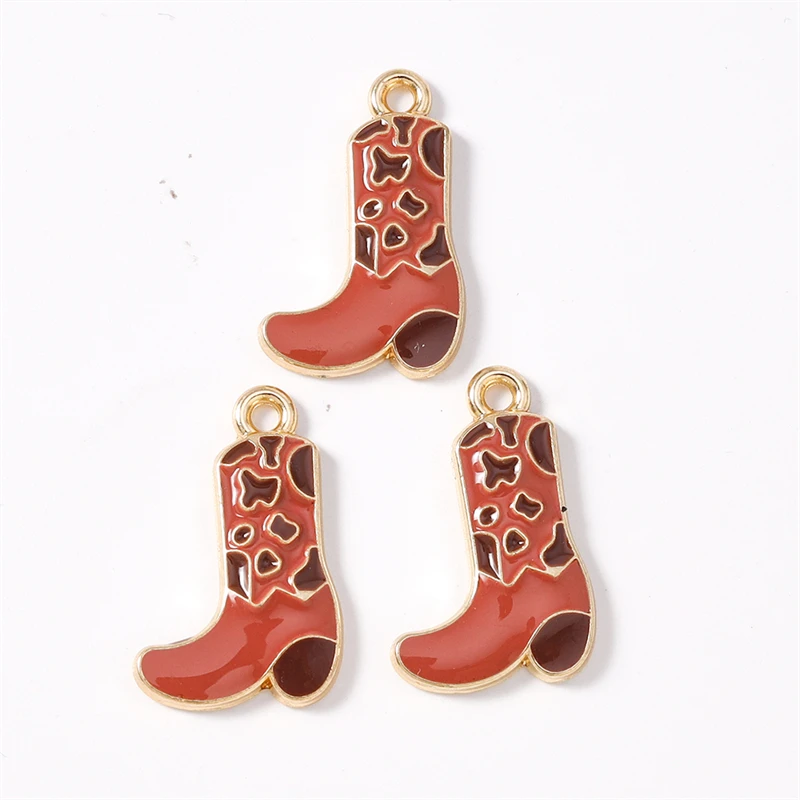 Duarte 20 Teile/los Nette Emaille Cowboy Stiefel Charms Anhänger für Schmuck Machen Ohrringe Halsketten Armbänder DIY Handwerk Zubehör – Detail 5