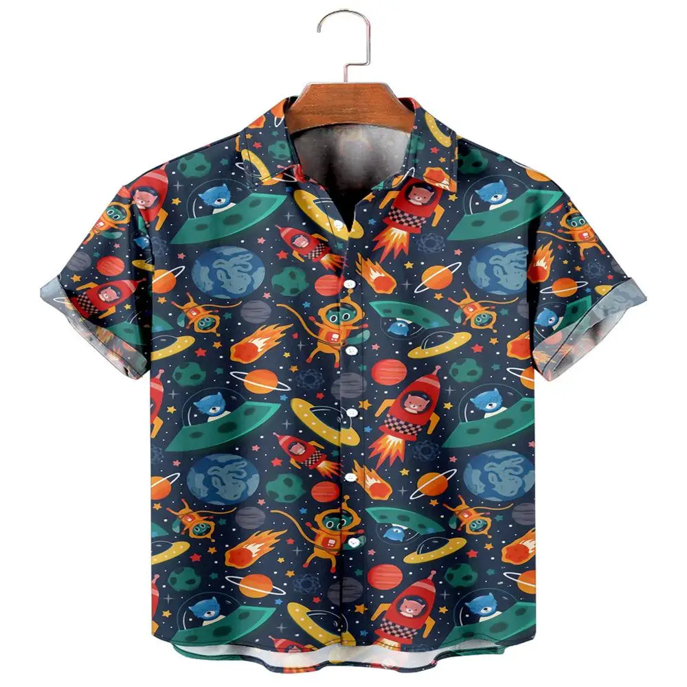 

Men's Fashion Y2K Hombre T-Shirts Hawaiian Shirt Starry Floral 3D Print Cozy Casual Short Sleeve Beach Oversized Clothes 18