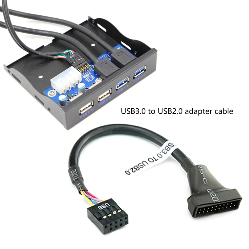 USB  to 2.0 Adapter Header Cable Converter USB3.0 19/20 Pin Female to USB2.0 9 Pin Male Convertor Motherboard Cable