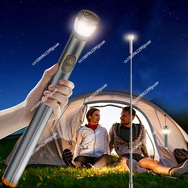 Outdoor multifunction pole lights lamp camping led strong flashing lamp customizable telescopic camping light