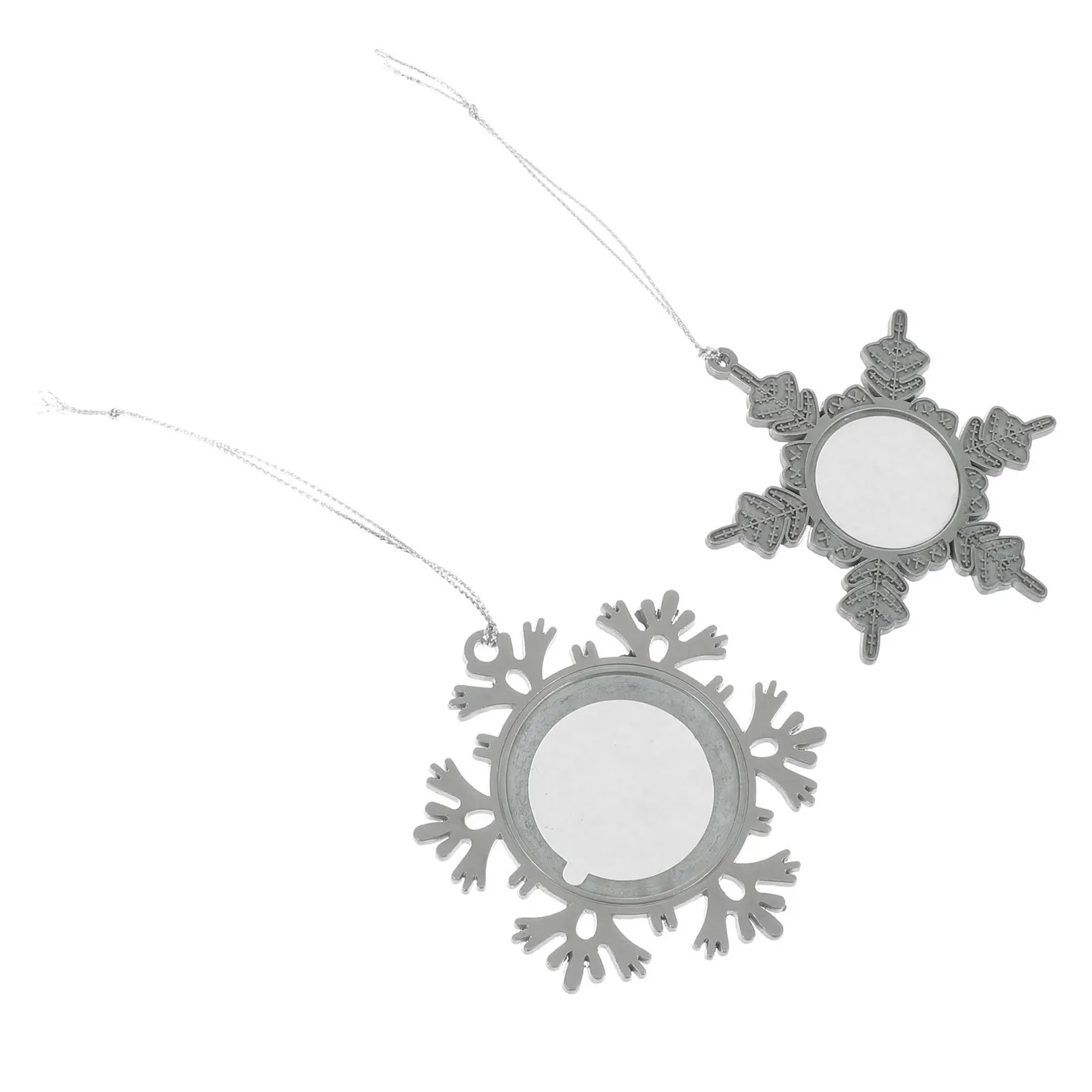 2 قطعة قلادة ندفة الثلج المعدنية سبائك الزنك زينة عيد الميلاد للحزب زي Diy بها بنفسك إكسسوار إطار صور معلقة حلية المنزل