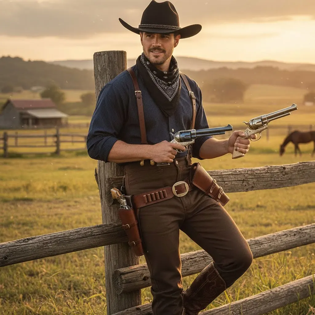 

Комплект ковбойского ремня с револьвером из искусственной кожи для косплея, реквизит для сценических выступлений и тематических вечеринок