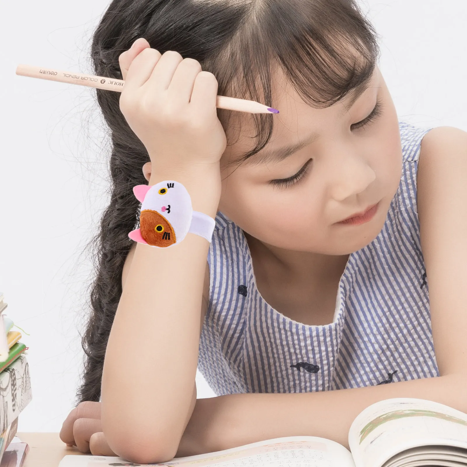 

Animal Slap Bracelet Soft Comfortable Wear Resistant Cat Stuffed Wrist Band Party Favor Decorative Snap Band Bracelet for Decor