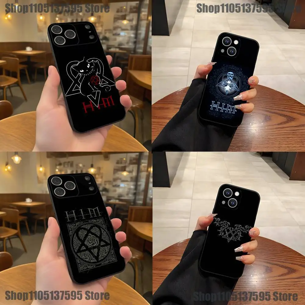 

Him Ornate Heartagram Phone Case For iPhone 17,16,15,14,13,12,11,Pro,XS,Max,XR,Plus,E,SE4,Mini Black Soft Cover