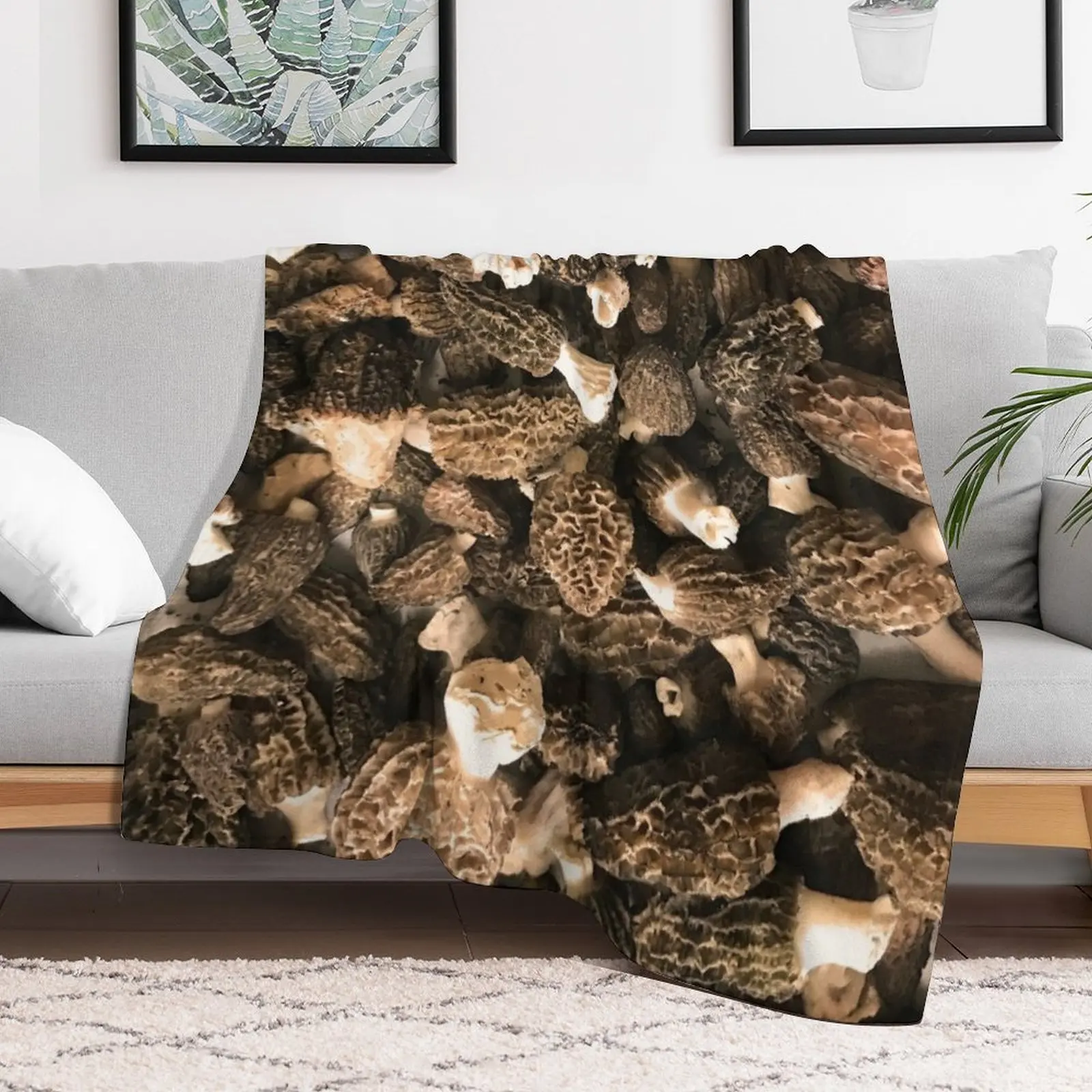 Morel Hunting Haul Throw Blanket All Weather Soft Throw Blanket for Sofa