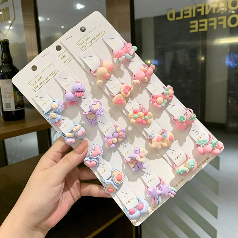 

40PCS/Bag Sweet Cute Baby Hair Ropes Flower Bow Decor Princess Girl Elastic Rubber Bands Cute Headflower Headwear for Girl