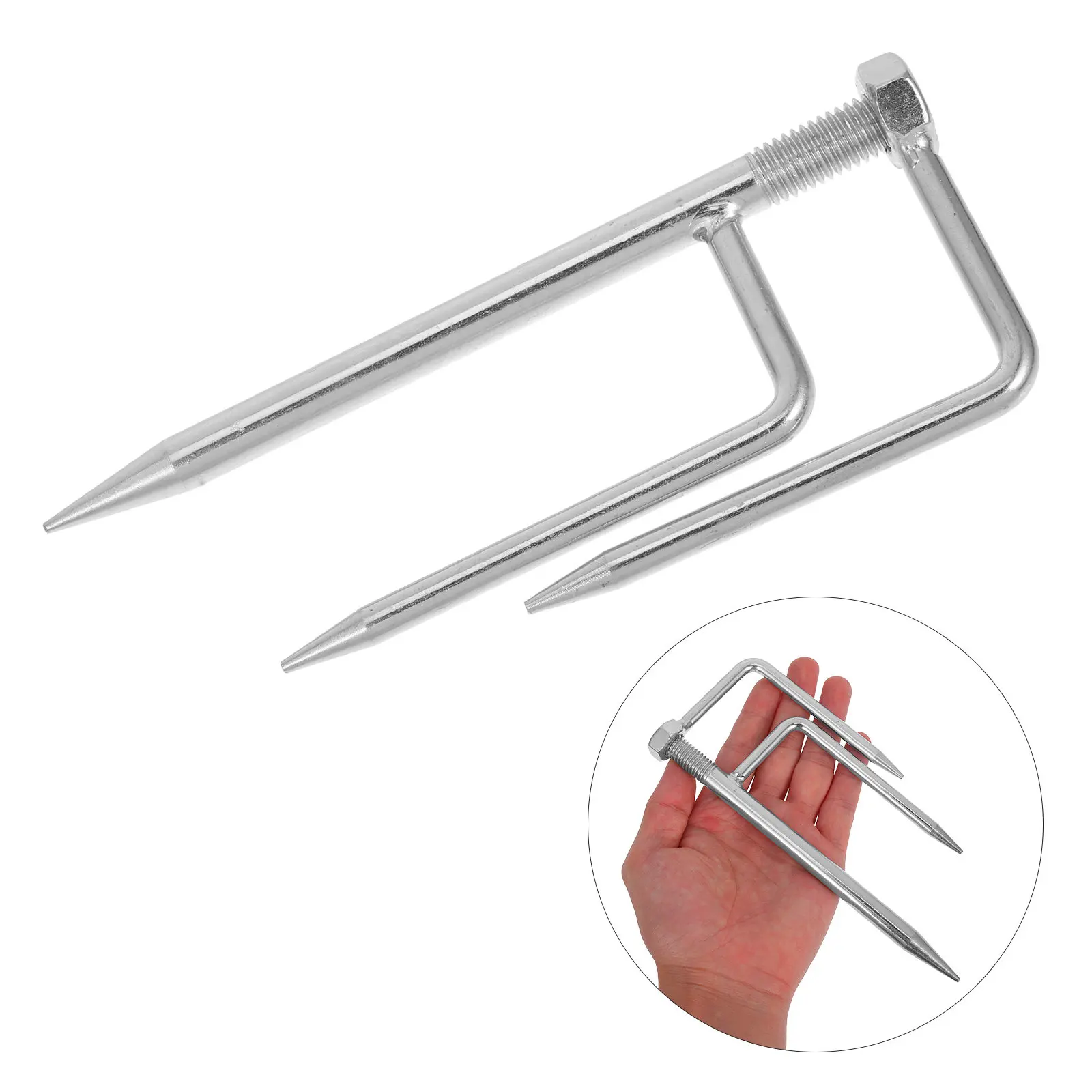 

Beach Umbrella Anchor Three-Pronged Stable Sand Spike Outdoor Fishing Patio Umbrella Holder Compact Removable Ground Spike Stand