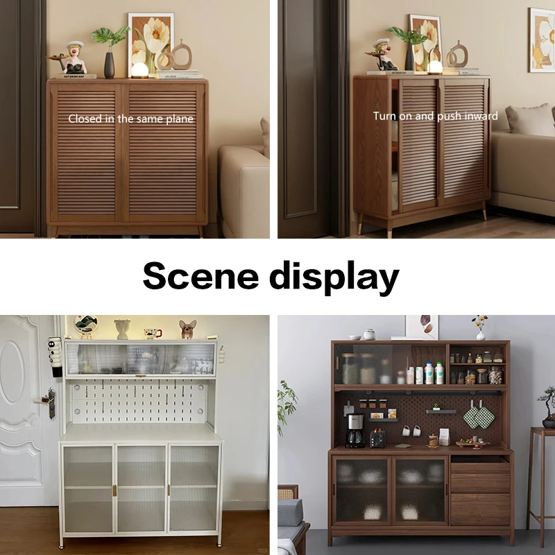 Pocket Sliding Door Hardware Kit With Smooth Gliding Track For Cabinet Bookshelf TV Wardrobe And Wall Mounted Display Showcase