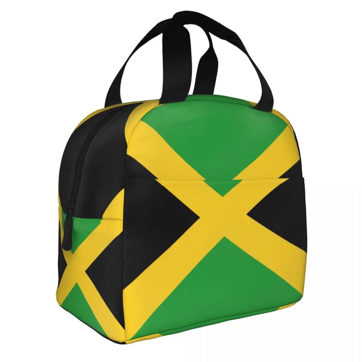 Custom Flag Of Jamaica Thermal Insulated Lunch Bags Women Resuable Lunch Tote for Kids School Children Multifunction Food Box